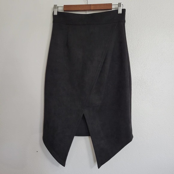 NUDE Dresses & Skirts - NUDE Knee Length Suede Wrap Skirt